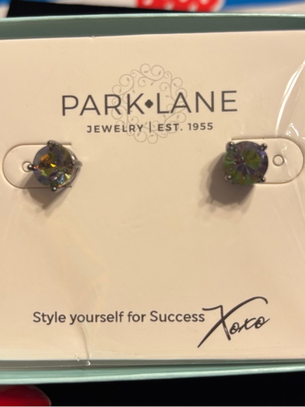 Park Lane northern lights impression stud Earrings in hematite